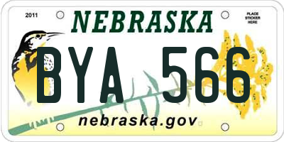 NE license plate BYA566