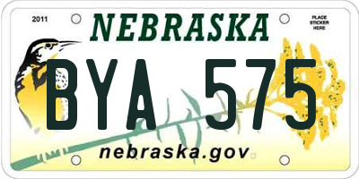 NE license plate BYA575