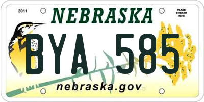 NE license plate BYA585