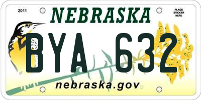 NE license plate BYA632