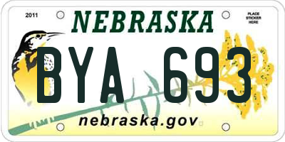 NE license plate BYA693