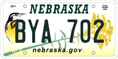 NE license plate BYA702