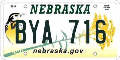 NE license plate BYA716