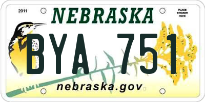 NE license plate BYA751