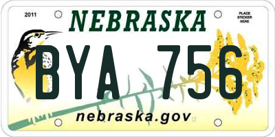 NE license plate BYA756
