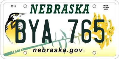 NE license plate BYA765