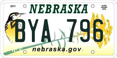 NE license plate BYA796