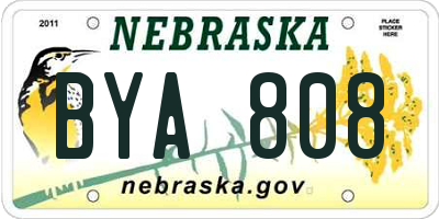 NE license plate BYA808
