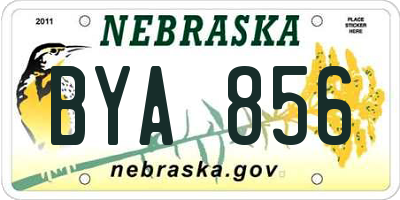 NE license plate BYA856