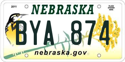 NE license plate BYA874