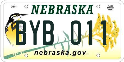 NE license plate BYB011
