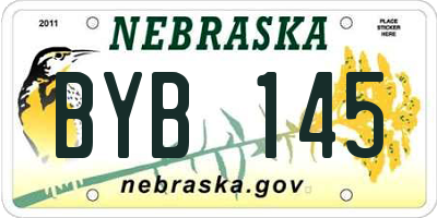 NE license plate BYB145