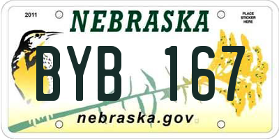 NE license plate BYB167