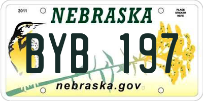 NE license plate BYB197