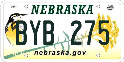 NE license plate BYB275