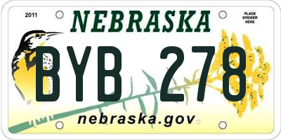 NE license plate BYB278