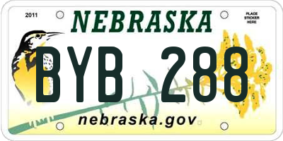 NE license plate BYB288