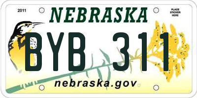 NE license plate BYB311