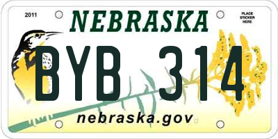 NE license plate BYB314