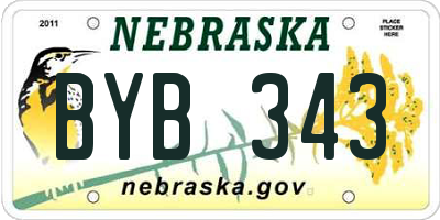 NE license plate BYB343