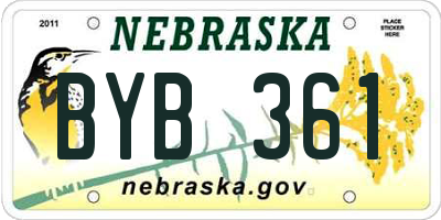 NE license plate BYB361