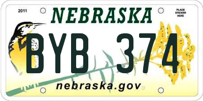 NE license plate BYB374