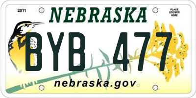 NE license plate BYB477
