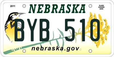 NE license plate BYB510