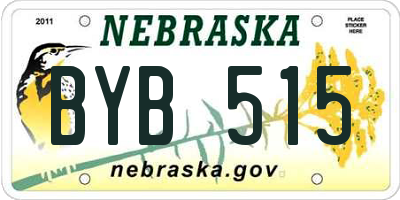 NE license plate BYB515