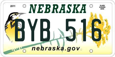 NE license plate BYB516