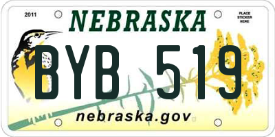 NE license plate BYB519