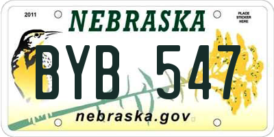 NE license plate BYB547