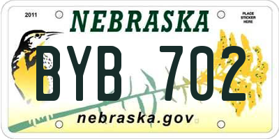 NE license plate BYB702