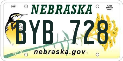 NE license plate BYB728