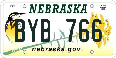 NE license plate BYB766