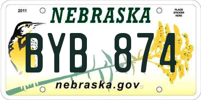 NE license plate BYB874