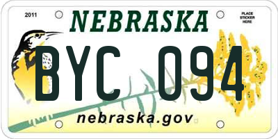 NE license plate BYC094