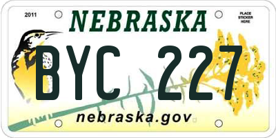 NE license plate BYC227