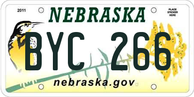 NE license plate BYC266
