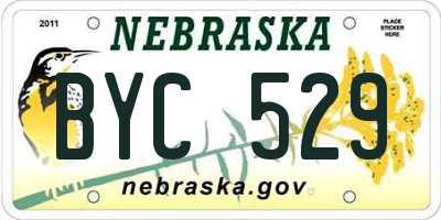 NE license plate BYC529
