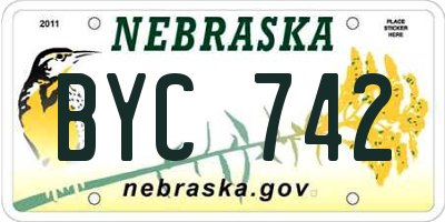 NE license plate BYC742