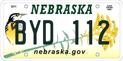 NE license plate BYD112