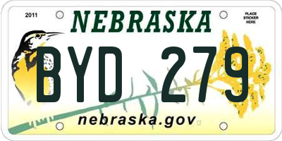 NE license plate BYD279