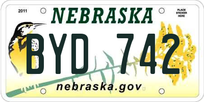 NE license plate BYD742