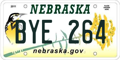 NE license plate BYE264