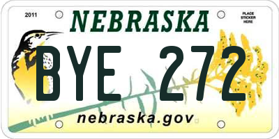 NE license plate BYE272