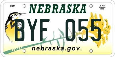 NE license plate BYF055