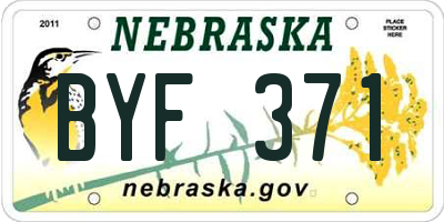 NE license plate BYF371
