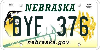 NE license plate BYF376