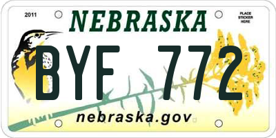 NE license plate BYF772